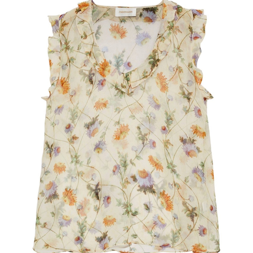 Zimmermann Floral Cream Blouse - Picture 2 of 6